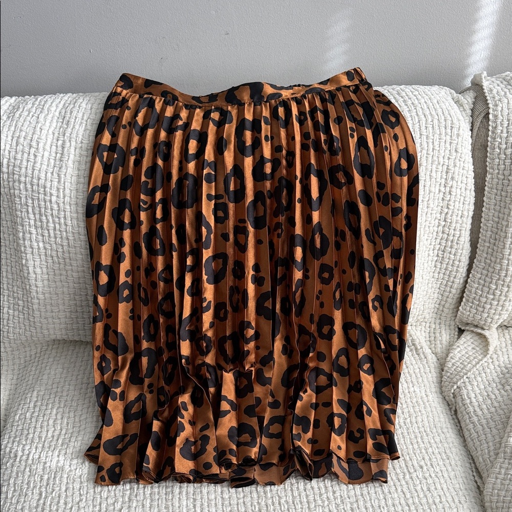 Ava & Viv Brown Leopard A-Line Skirt